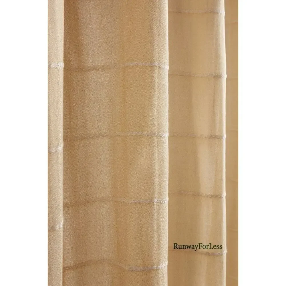 New ANTHROPOLOGIE Home Masula Gold Tone Bathroom Shower Curtain